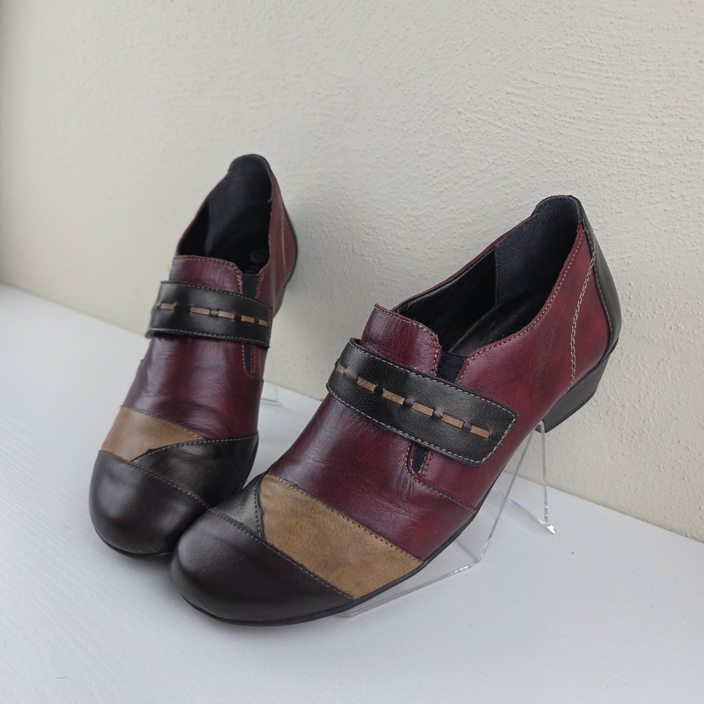 Remonte Womens Multicolor Leather Strap Block Heel Shoes Size US‎ 9.5 EU 40